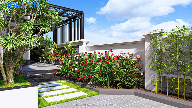 sân vườn biệt thự geleximco